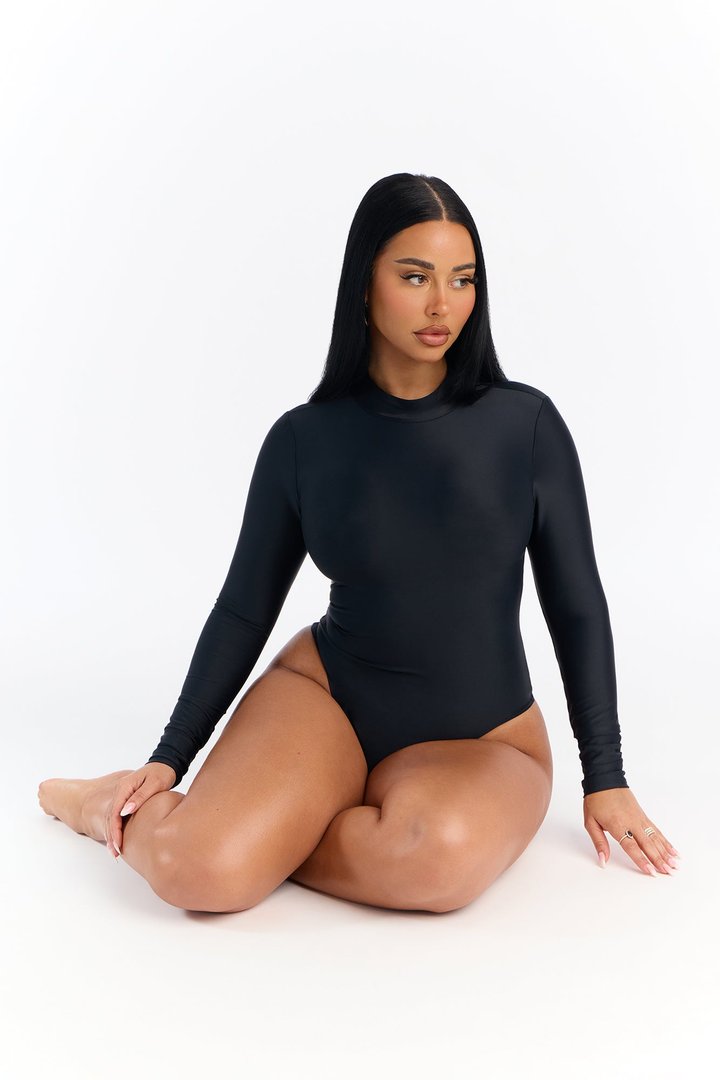 Isabelle 3 Piece Bodysuit Legging Set - Black