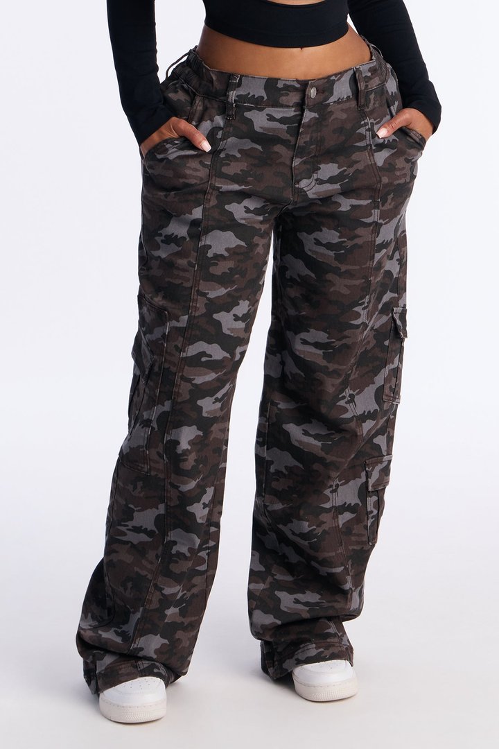 Berkely Washed Camo Cargo Pant - Grey/combo
