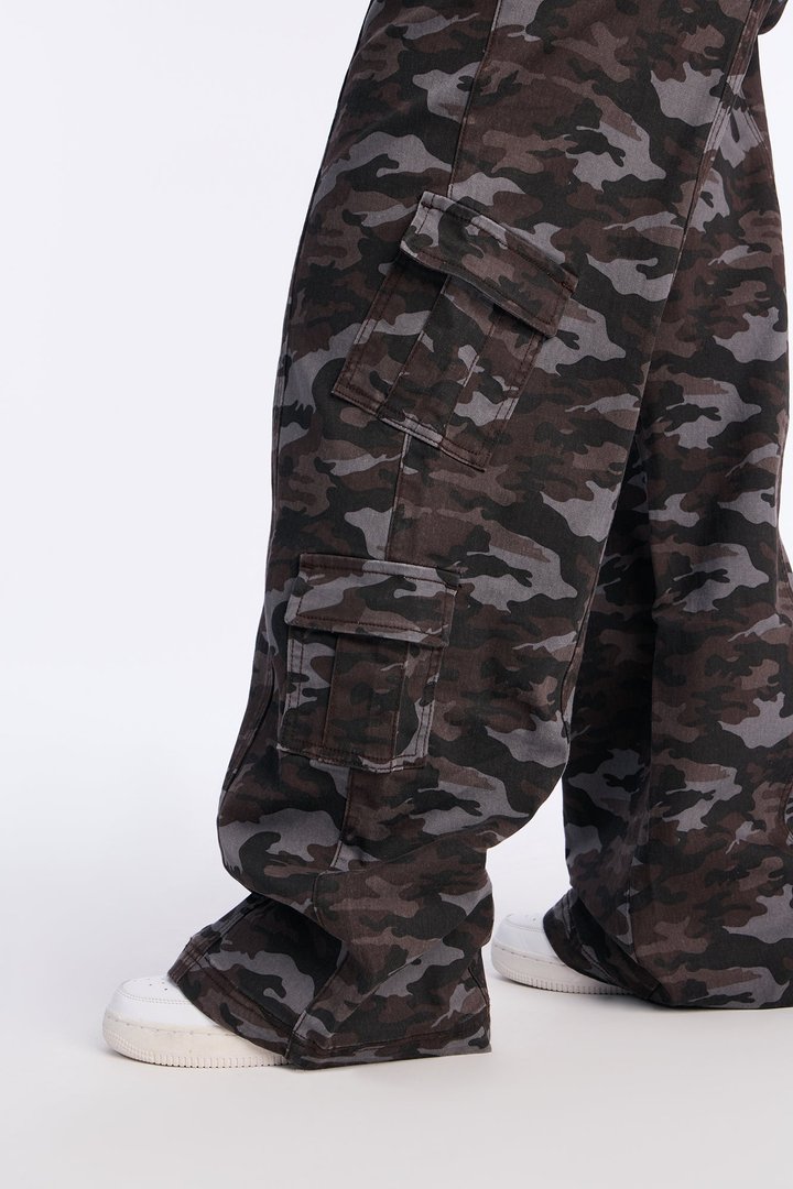 Berkely Washed Camo Cargo Pant - Grey/combo
