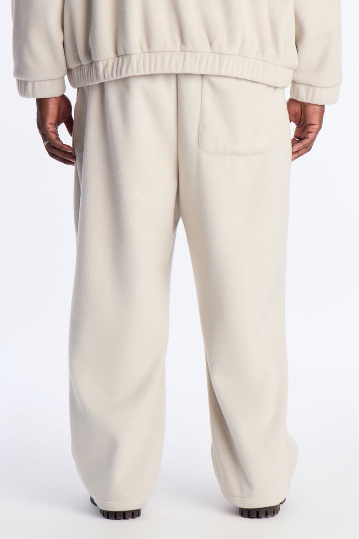 Fuzzy Textured Premium Straight Pants - Stone