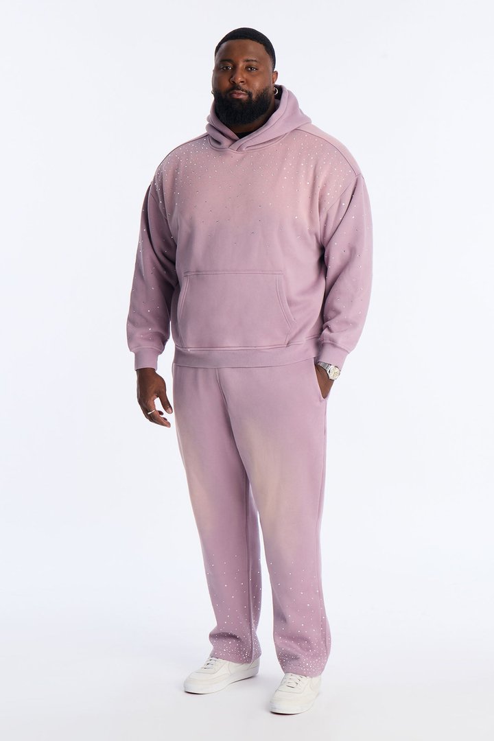 Run Them Rhinestones Relaxed Sweatpants - Pink