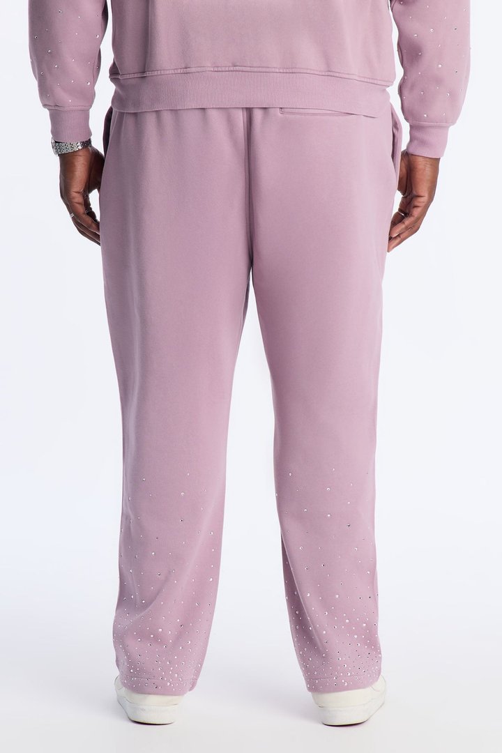 Run Them Rhinestones Relaxed Sweatpants - Pink
