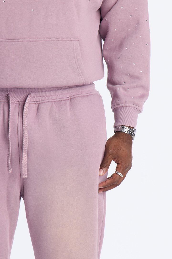 Run Them Rhinestones Relaxed Sweatpants - Pink