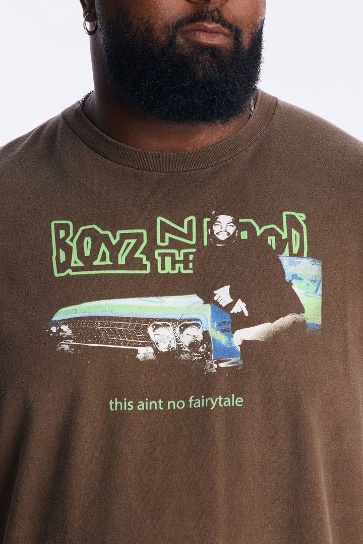 Boyz N The Hood Stop The Violence Vintage Washed Short Sleeve Tee - Chocolate