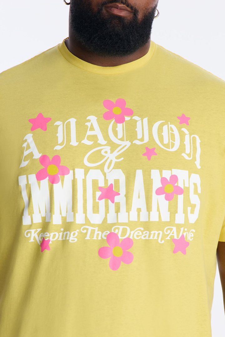 A Nation Of Immigrants Short Sleeve Tee - Yellow