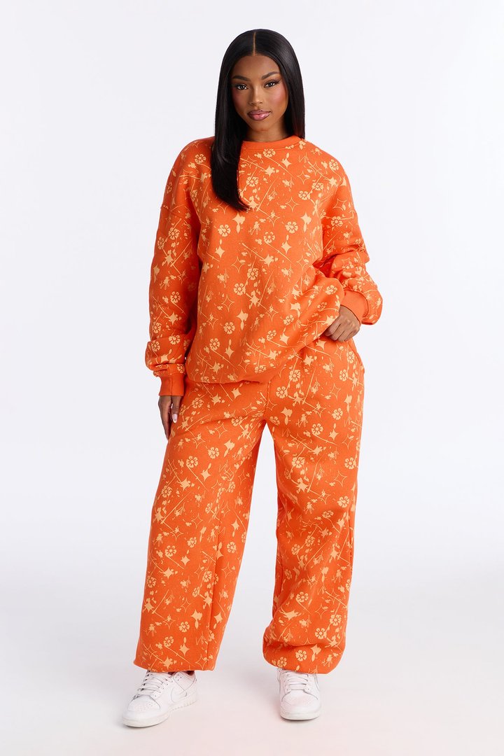 Signature Moves Fleece Jogger Set - Orange