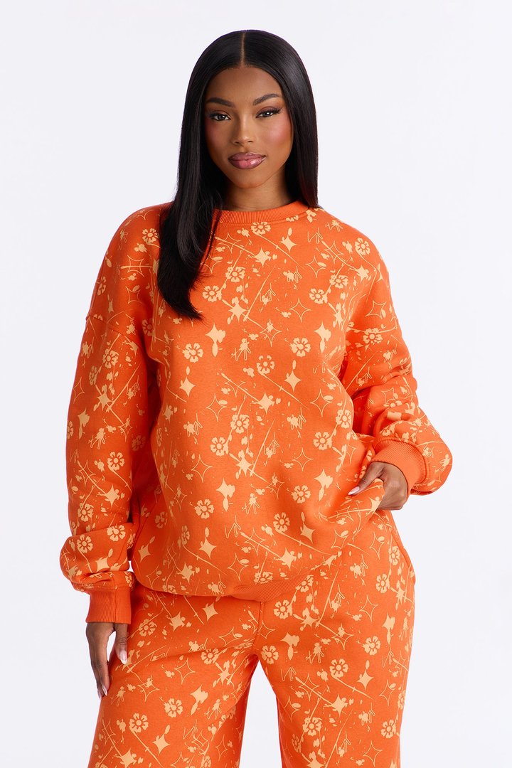 Signature Moves Fleece Jogger Set - Orange