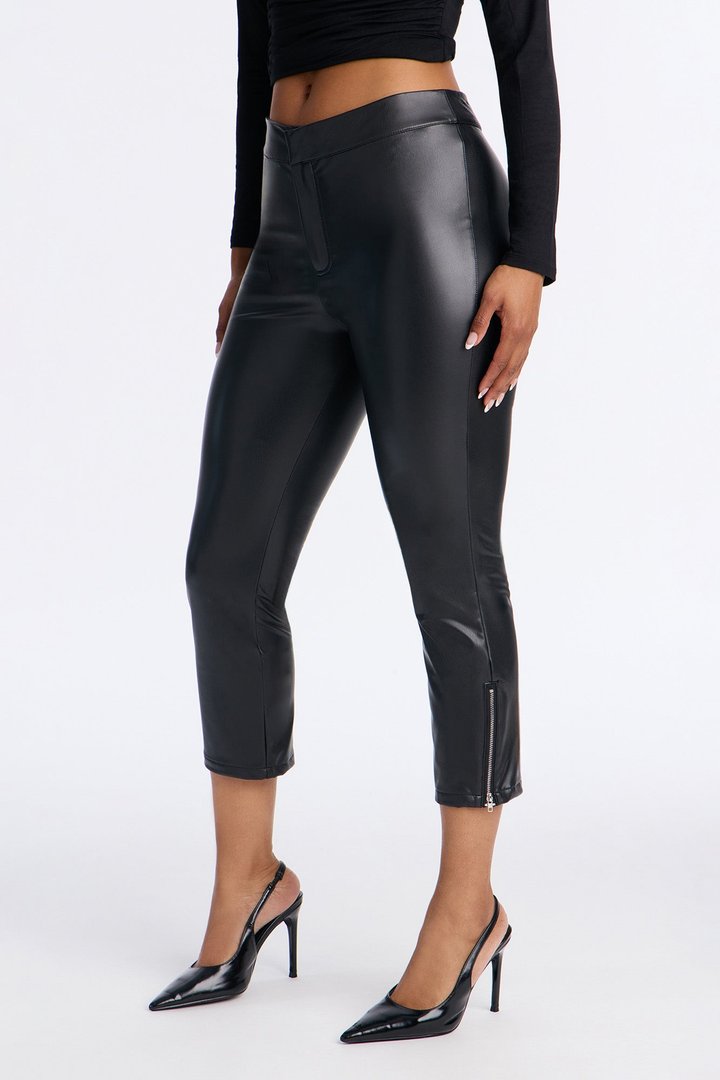 Heartseeker Faux Leather Low Rise Skinny Pant - Black