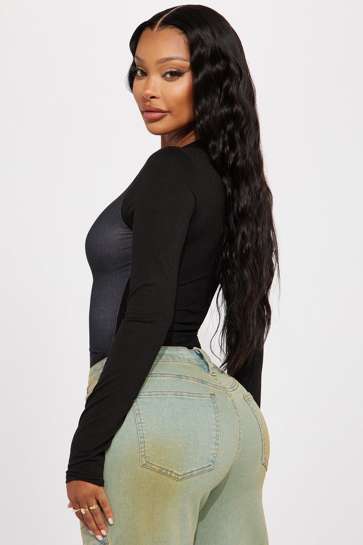 After Hours Long Sleeve Bodysuit - Black/combo