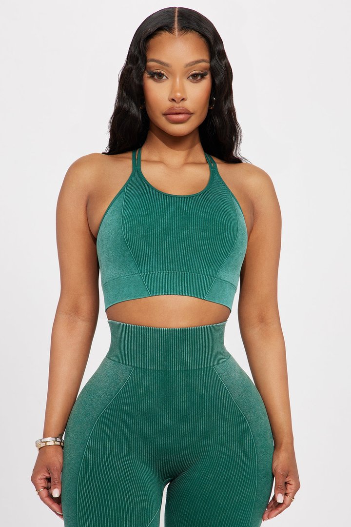 Stretch It Out Active Sports Bra - Green