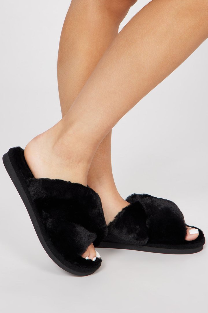 Ready To Be Comfy Slippers - Black