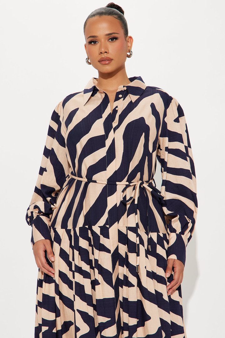 Marielos Maxi Shirt Dress - Nude/combo