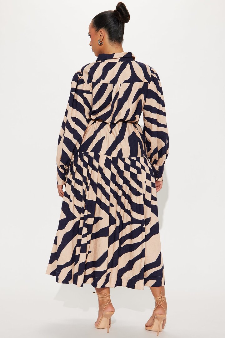 Marielos Maxi Shirt Dress - Nude/combo