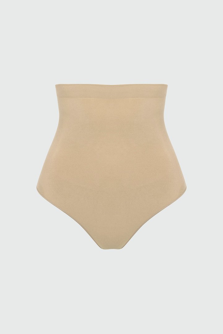 Nova Sculpt Seamless Strong Compression High Waisted Thong - Sand