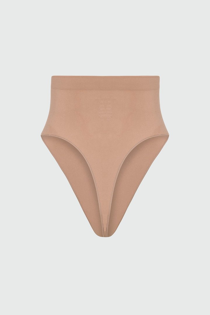 Nova Sculpt Seamless Strong Compression Mid Waist Thong - Nude