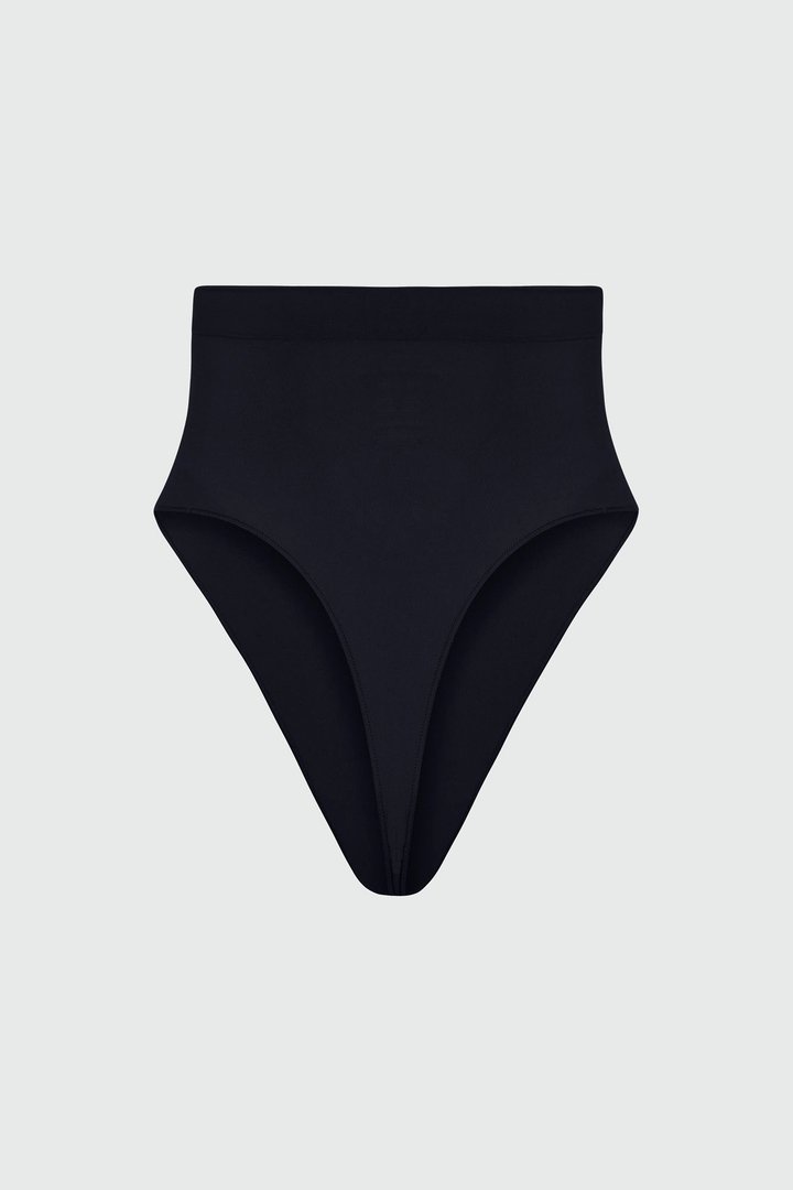 Nova Sculpt Seamless Strong Compression Mid Waist Thong - Black