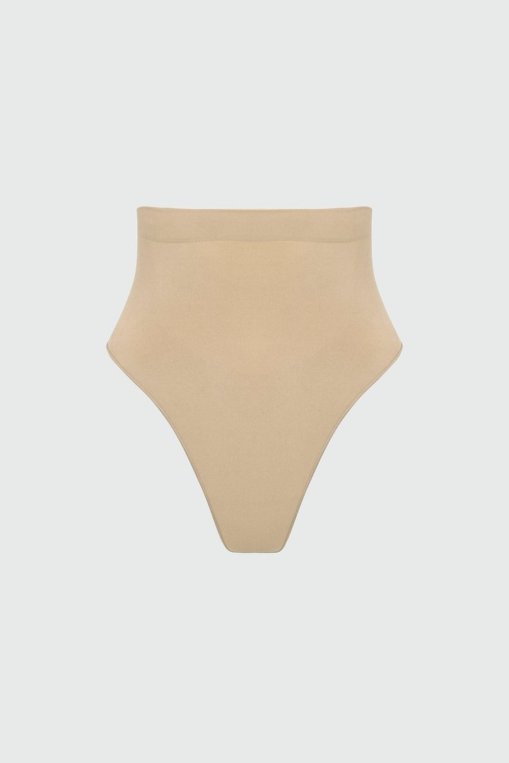 Nova Sculpt Seamless Strong Compression Mid Waist Thong - Sand