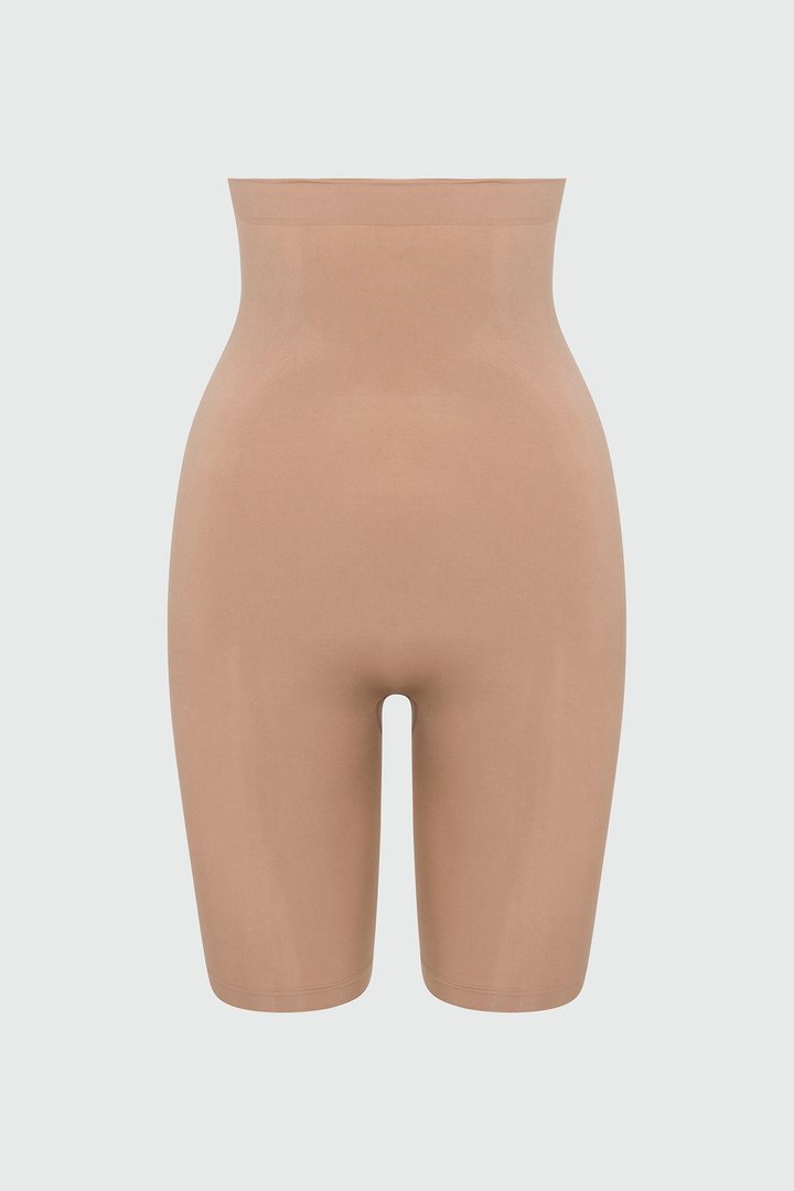 Nova Sculpt Seamless Strong Compression High Waisted Thigh Shaper - Nude