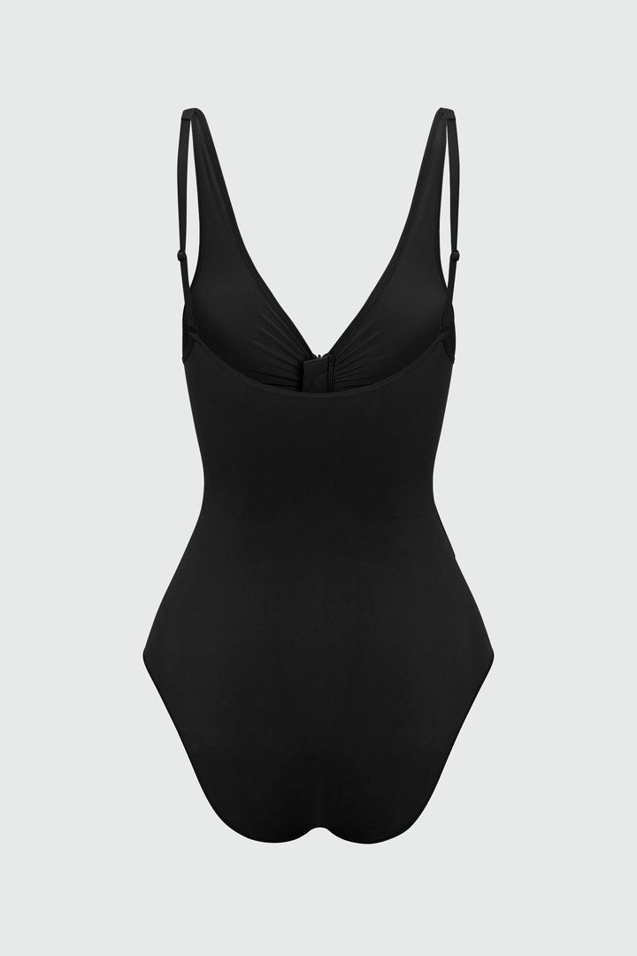 Nova Sculpt Seamless Strong Compression Zip Front Brief Bodysuit - Black