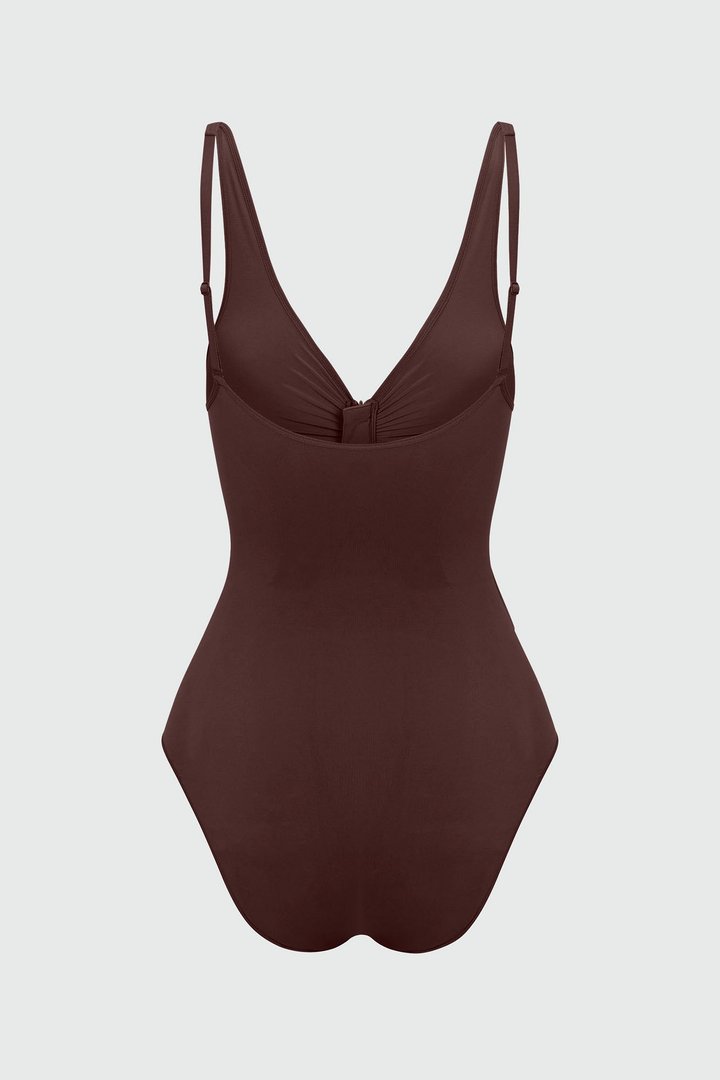 Nova Sculpt Seamless Strong Compression Zip Front Brief Bodysuit - Coco