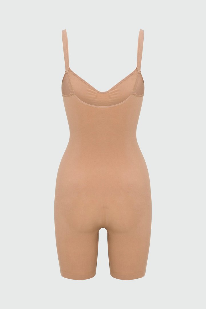 Nova Sculpt Seamless Strong Compression Thigh Shaping Bodysuit - Nude