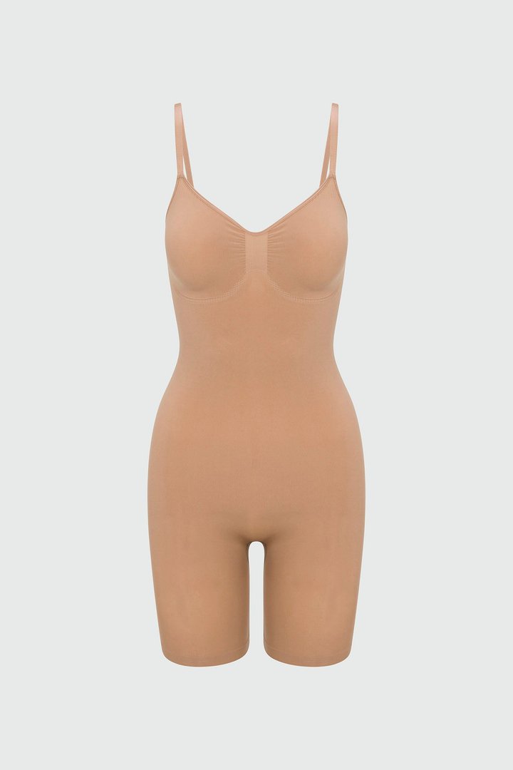 Nova Sculpt Seamless Strong Compression Thigh Shaping Bodysuit - Nude