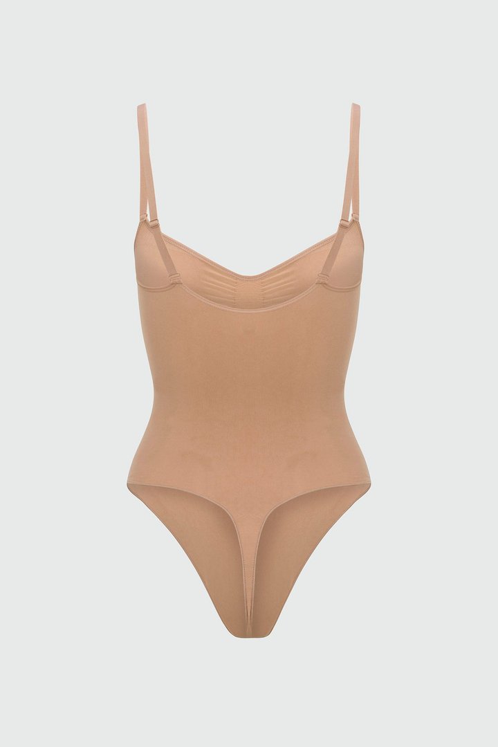 Nova Sculpt Seamless Strong Compression Thong Bodysuit - Nude