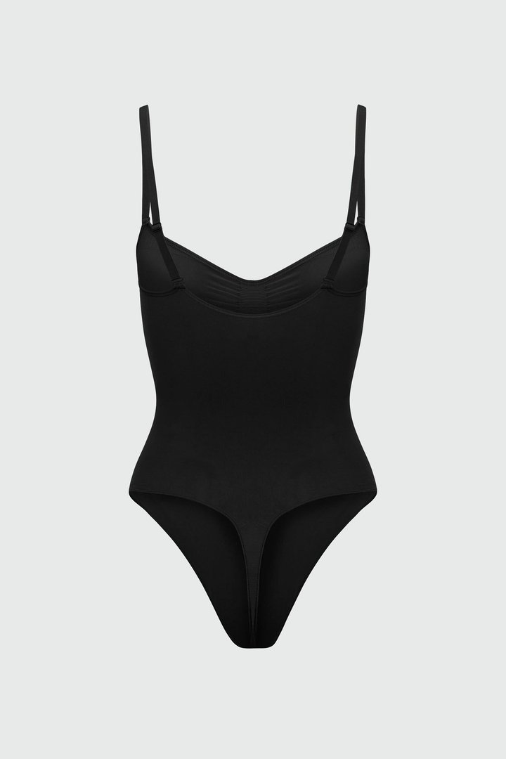 Nova Sculpt Seamless Strong Compression Thong Bodysuit - Black