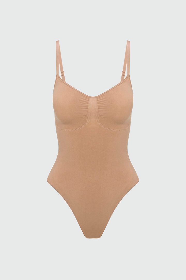 Nova Sculpt Seamless Strong Compression Thong Bodysuit - Nude