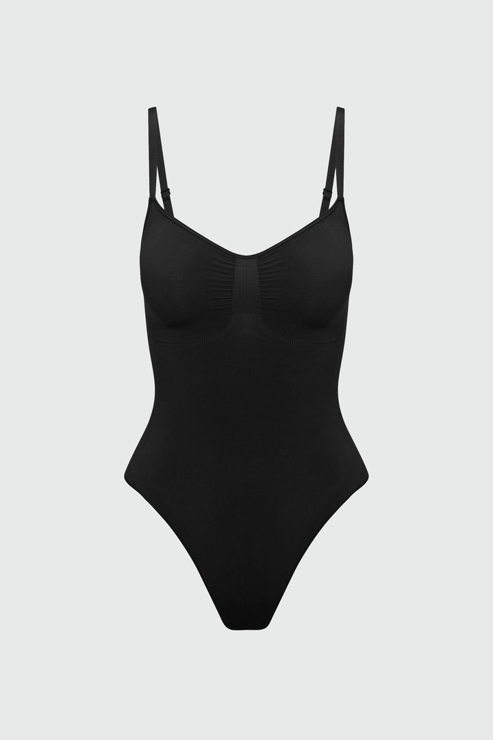 Nova Sculpt Seamless Strong Compression Thong Bodysuit - Black