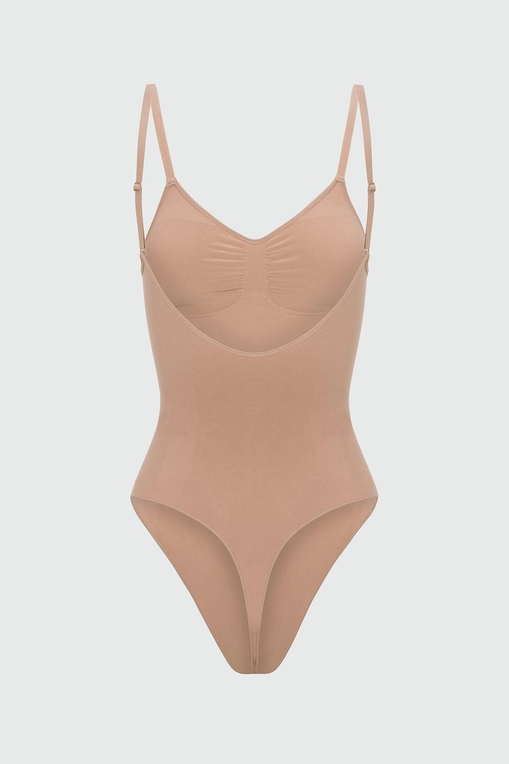 Nova Sculpt Seamless Strong Compression Low Back Thong Bodysuit - Nude
