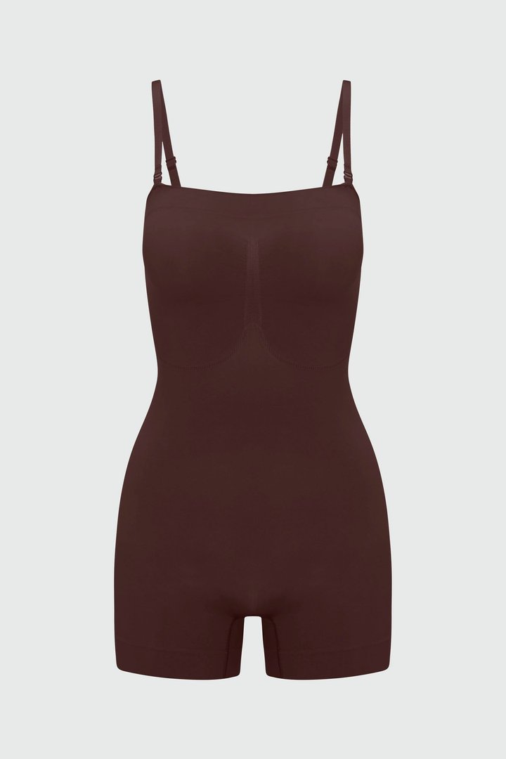 Nova Sculpt Seamless Strong Compression Strapless Shortie Bodysuit - Coco