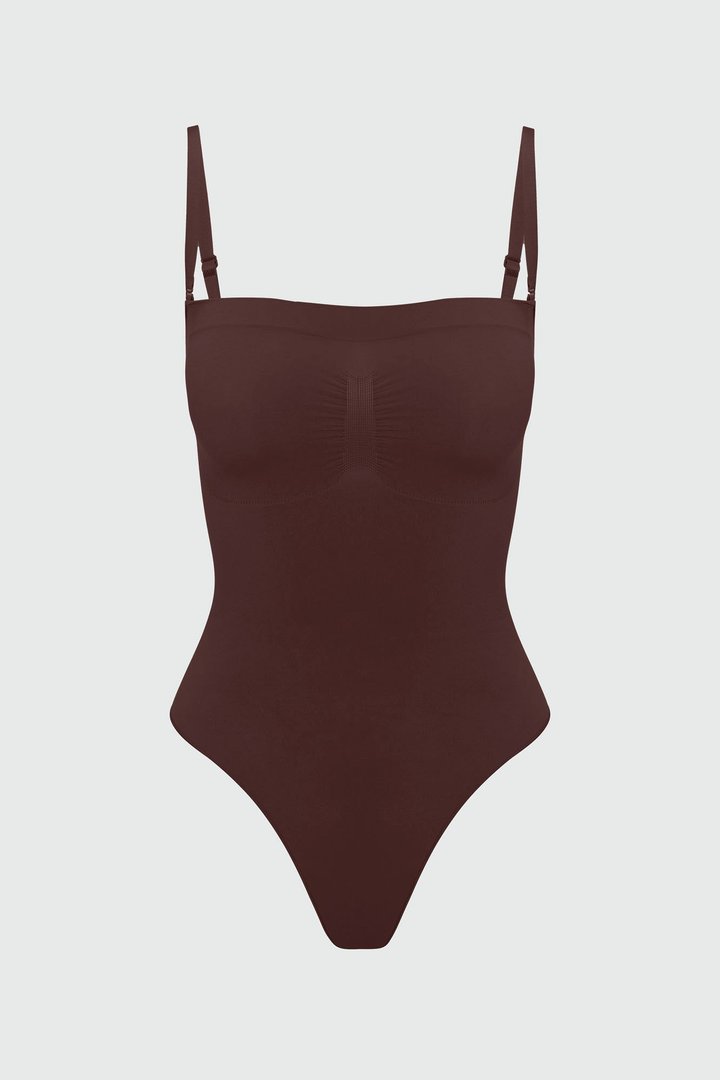 Nova Sculpt Seamless Strong Compression Strapless Thong Bodysuit - Coco
