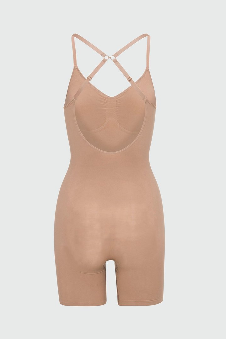 Nova Sculpt Seamless Strong Compression Low Back Thigh Shaping Bodysuit - Nude