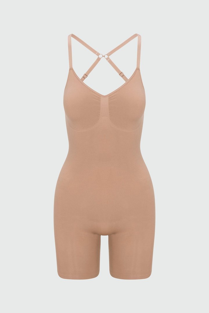 Nova Sculpt Seamless Strong Compression Low Back Thigh Shaping Bodysuit - Nude