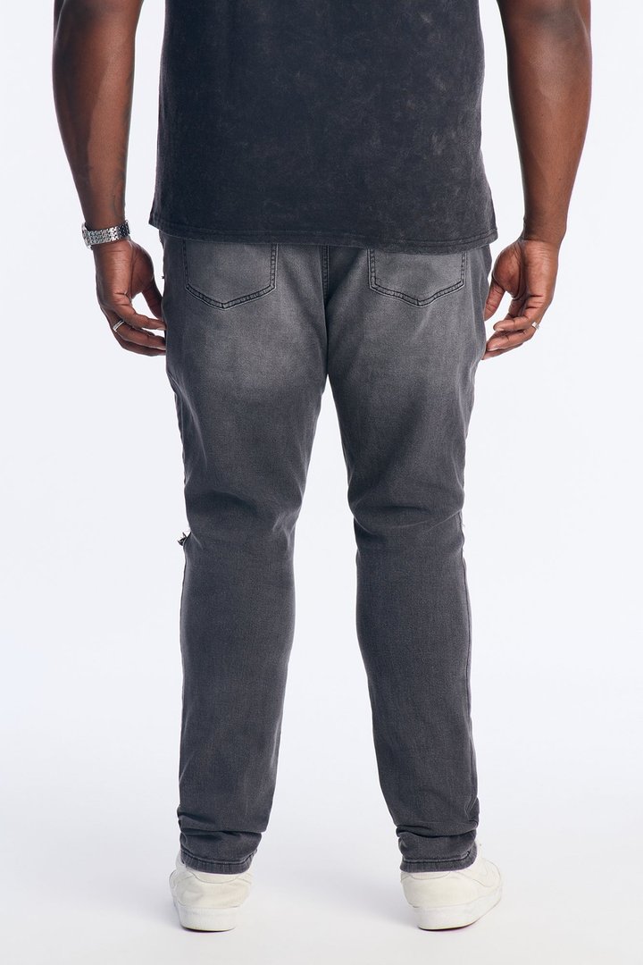 Stacked Skinny Destroyed Jean - Black Wash