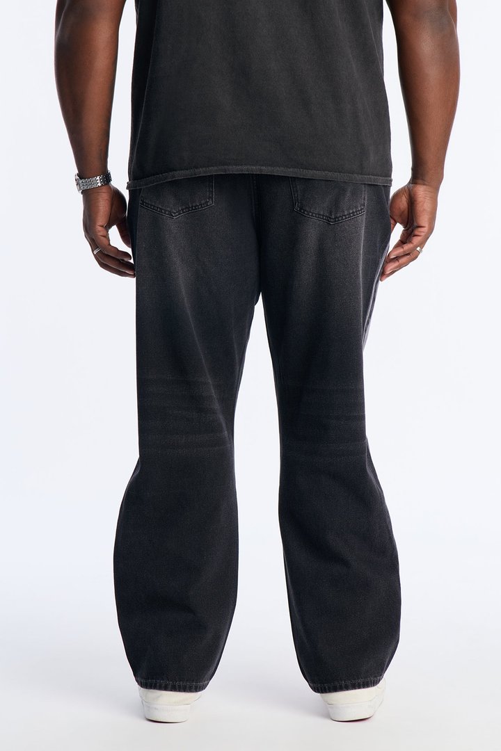 Straight Track Me Down Jean - Black/Grey
