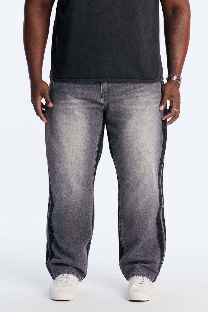 Straight Track Me Down Jean - Black/Grey