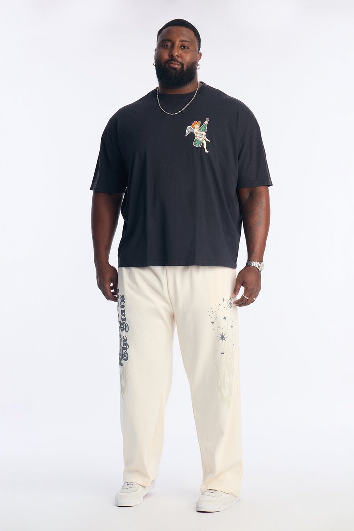 Let The Good Times Flow Oversized Short Sleeve Tee - Black Wash