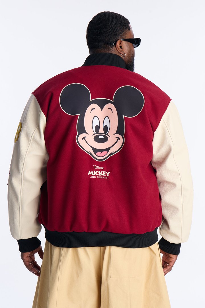 Disney Mickey Mickey Varsity Jacket - Burgundy