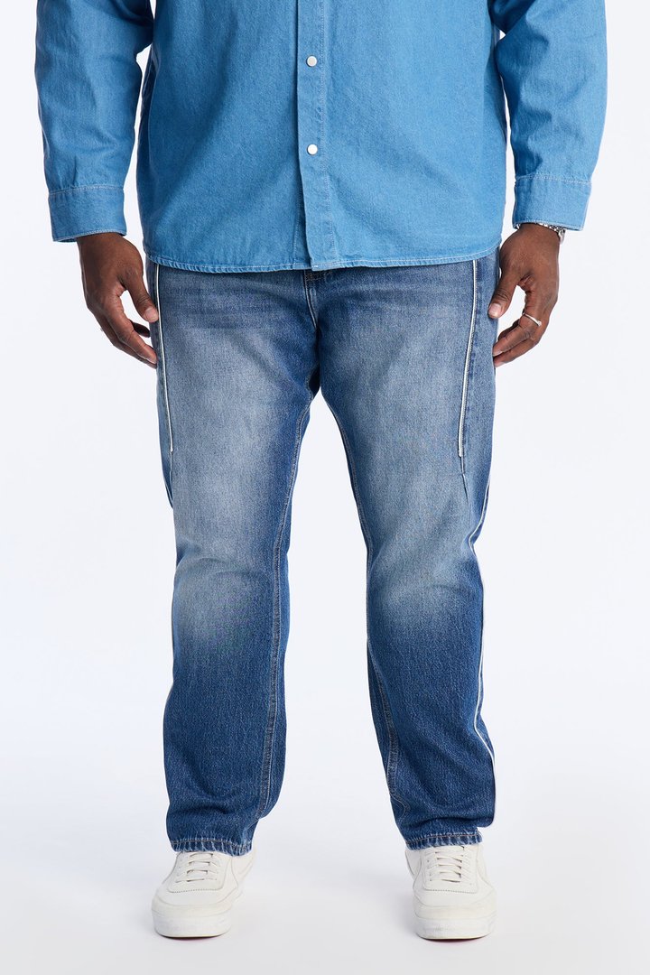 Slim Pipe Down Jean - Medium Blue Wash