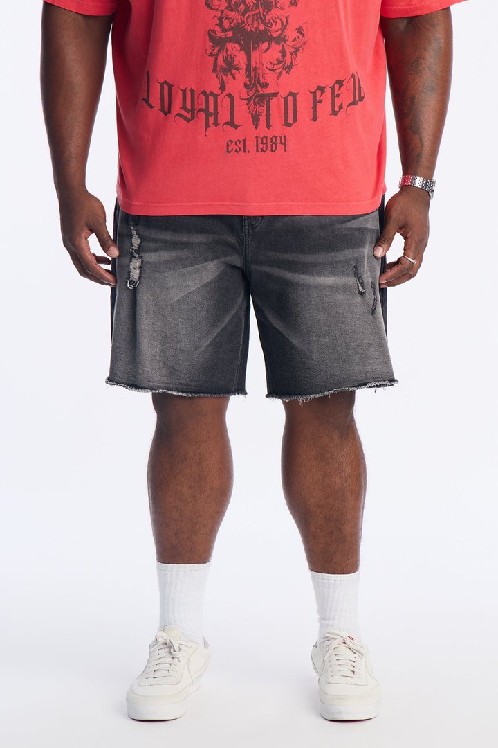 Lounge Relaxed Denim Shorts - Black Wash