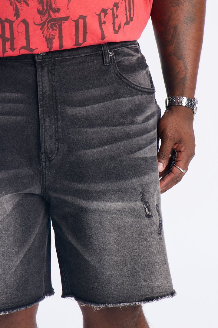 Lounge Relaxed Denim Shorts - Black Wash