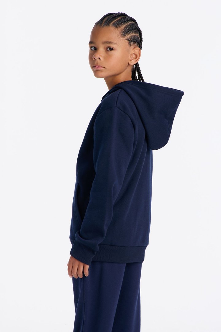 Mini Confidence Is Key Fleece Zip Hoodie - Navy