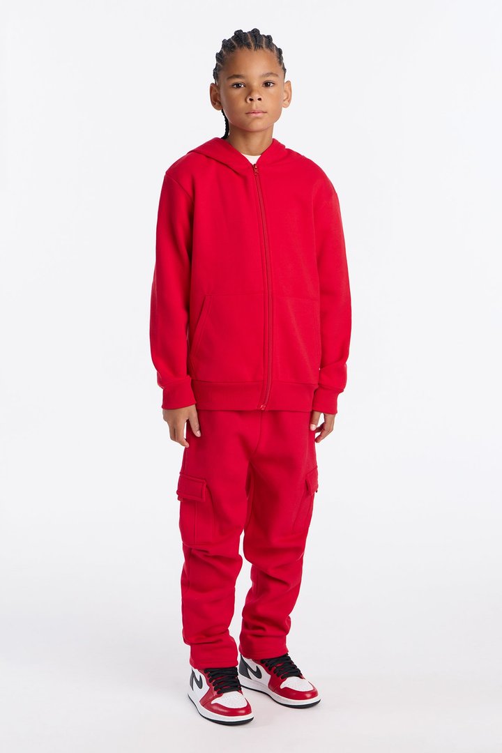 Mini Confidence Is Key Fleece Zip Hoodie - Red