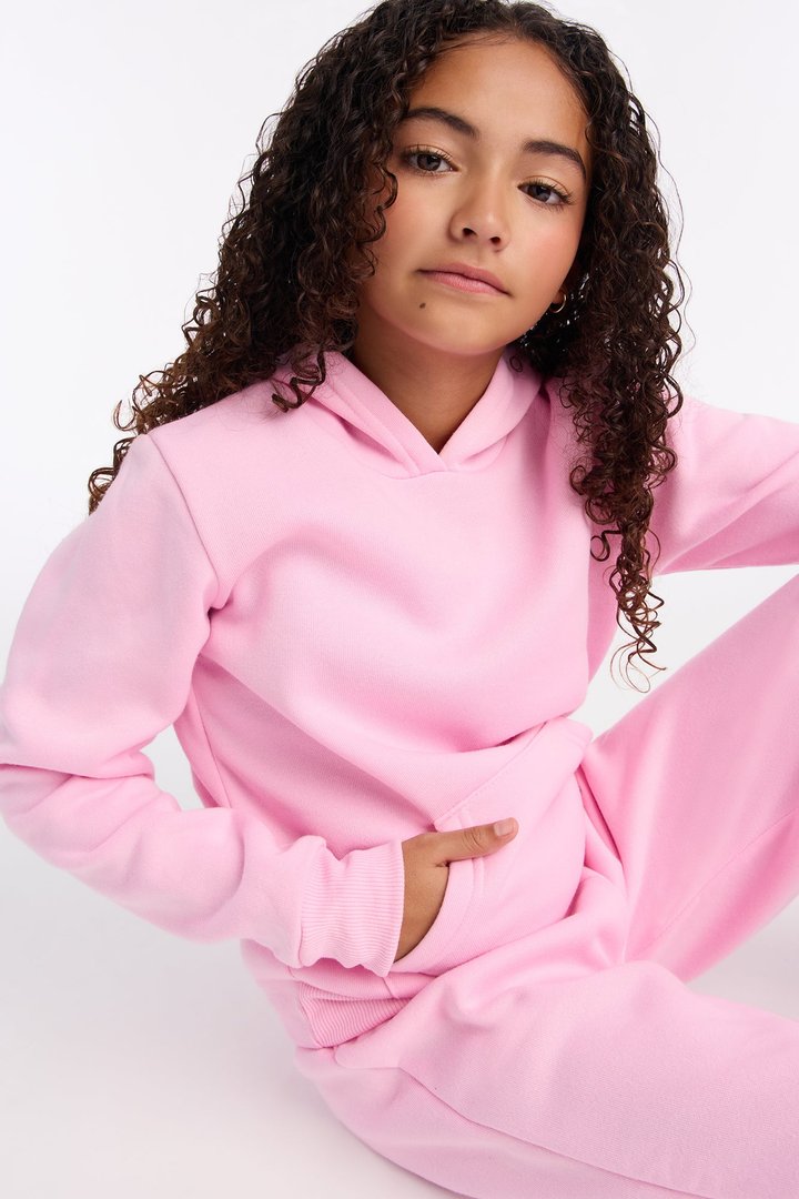 Mini Figure It Out Fleece Pant Set - Pink