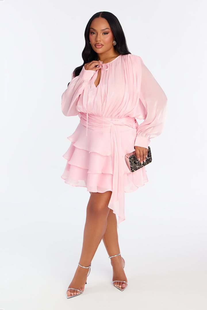 Giselle Soft Organza Mini Dress - Pink