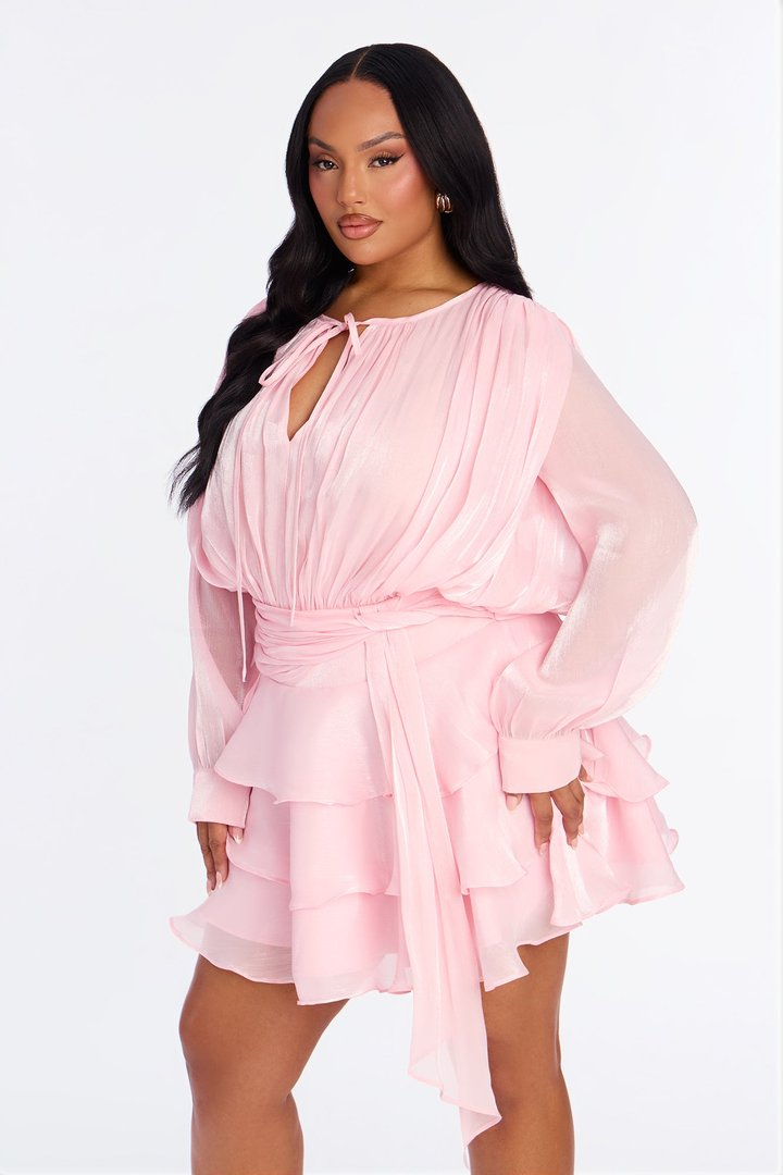 Giselle Soft Organza Mini Dress - Pink