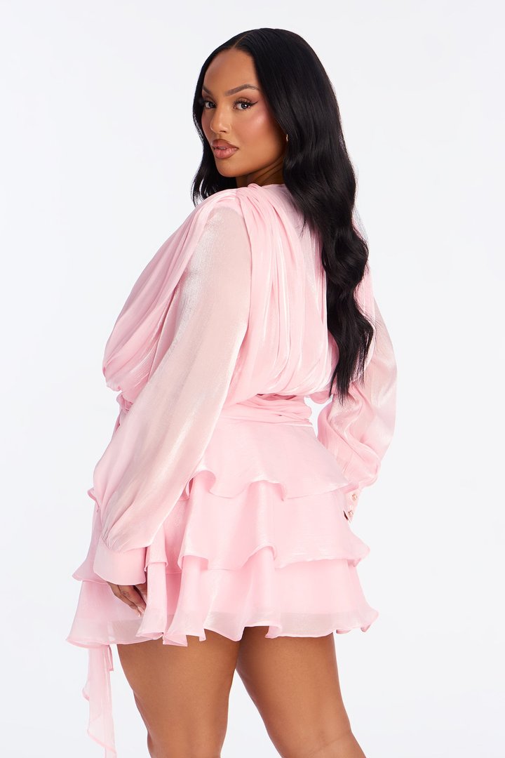 Giselle Soft Organza Mini Dress - Pink