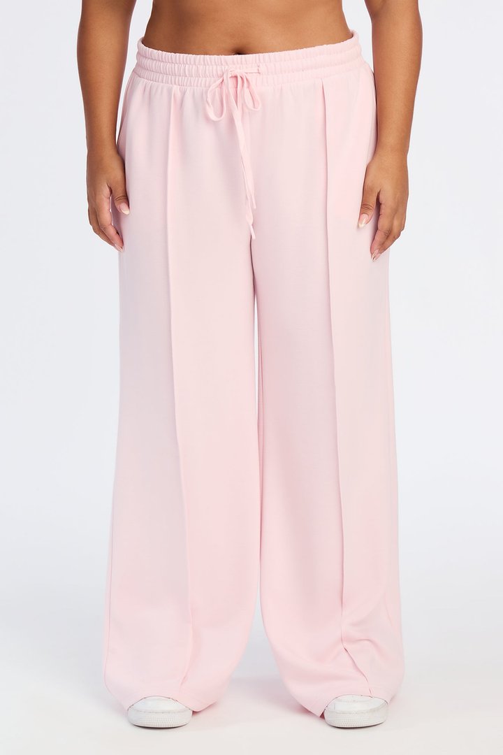 Soft Side Wide Leg Sweatpants - Pink